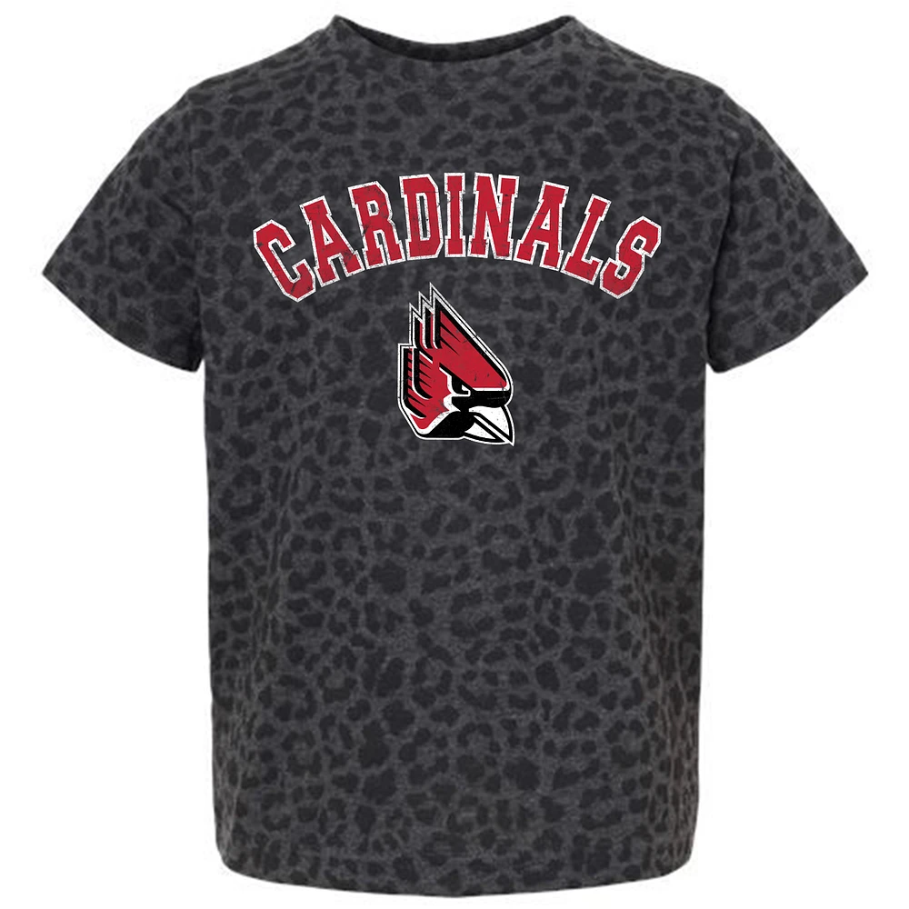 Youth Gameday Couture Leopard Ball State Cardinals All the Cheer T-Shirt