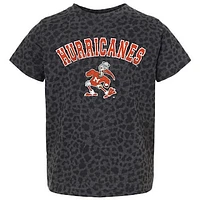 Youth Gameday Couture Leopard Miami Hurricanes All the Cheer T-Shirt