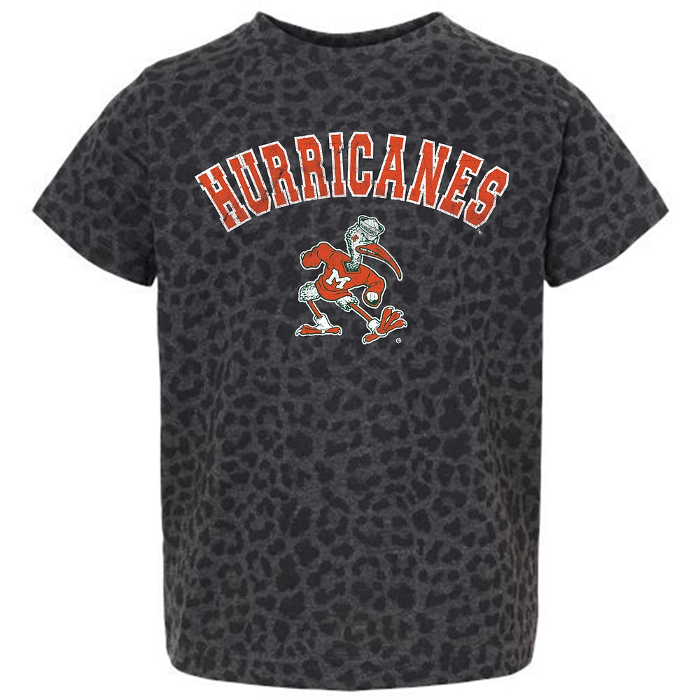 Youth Gameday Couture Leopard Miami Hurricanes All the Cheer T-Shirt
