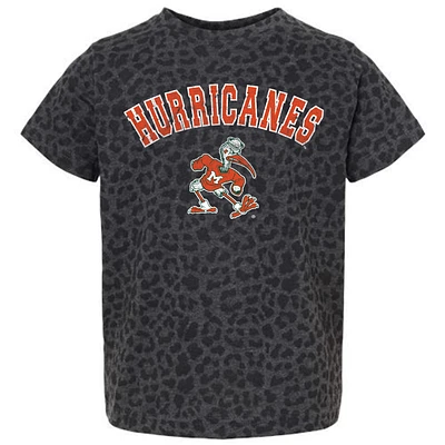 Youth Gameday Couture Leopard Miami Hurricanes All the Cheer T-Shirt