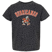 Youth Gameday Couture Leopard Miami Hurricanes All the Cheer T-Shirt