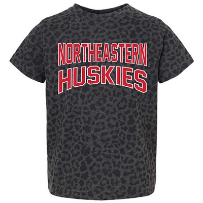 Youth Gameday Couture Leopard Northeastern Huskies Fan Favorite T-Shirt