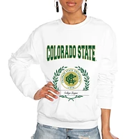 Women's Gameday Couture White Colorado State Rams It's a Vibe Classic Fleece Crewneck Pullover Sweatshirt