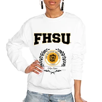 Women's Gameday Couture White Fort Hays State Tigers It's a Vibe Classic Fleece Crewneck Pullover Sweatshirt