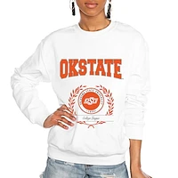 Women's Gameday Couture White Oklahoma State Cowboys It's a Vibe Classic Fleece Crewneck Pullover Sweatshirt