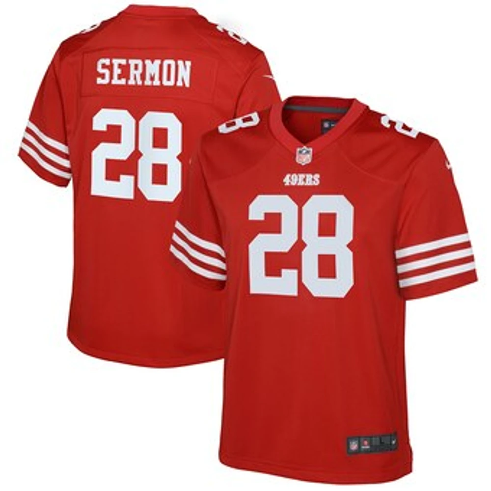 Youth Nike Trey Sermon Scarlet San Francisco 49ers Game Jersey