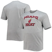 Men's Heathered Gray Miami Heat Big & Tall Heart Soul T-Shirt