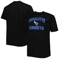 Men's Black Charlotte Hornets Big & Tall Heart Soul T-Shirt