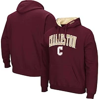 Men's Colosseum Maroon Charleston Cougars Arch & Logo 3.0 Pullover Hoodie