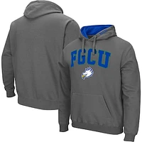 Men's Colosseum Charcoal Florida Gulf Coast Eagles Arch & Logo 3.0 Pullover Hoodie