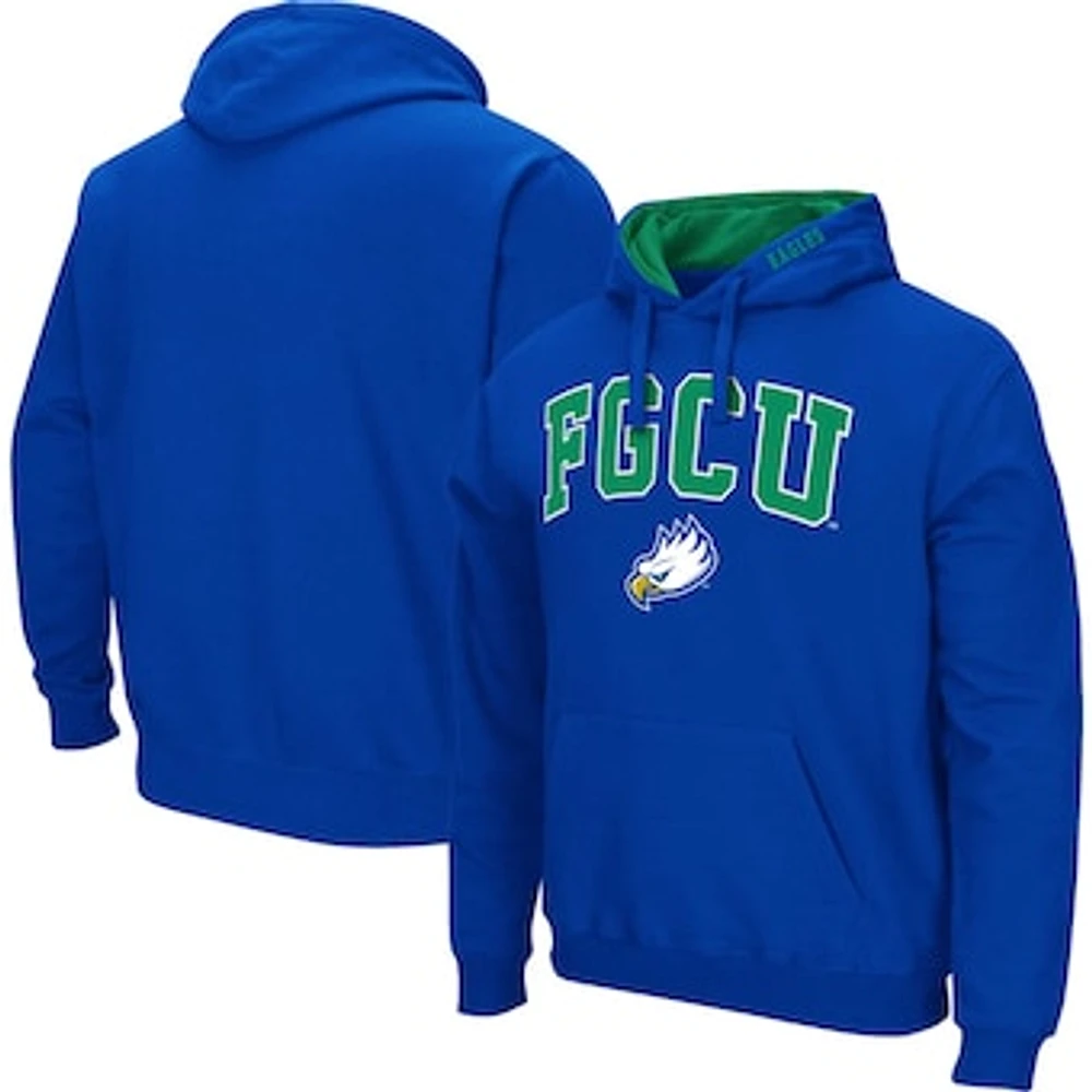 Men's Colosseum Blue Florida Gulf Coast Eagles Arch & Logo 3.0 Pullover Hoodie