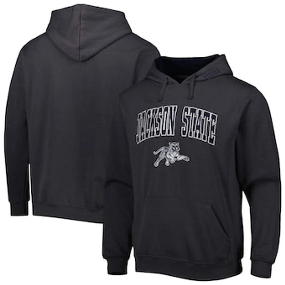 Men's Colosseum Charcoal Jackson State Tigers Arch & Logo 3.0 Pullover Hoodie