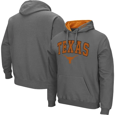 Men's Colosseum Charcoal Texas Longhorns Arch & Logo 3.0 Pullover Hoodie