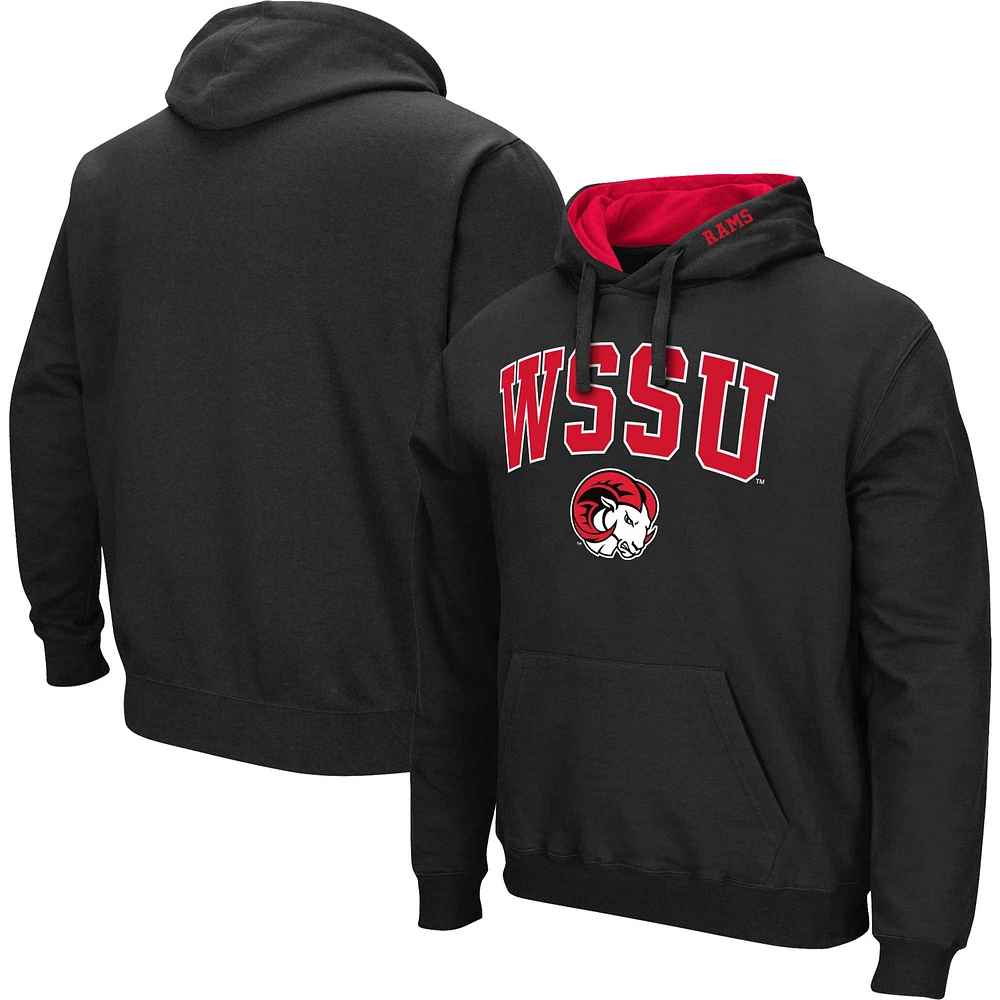 Men's Colosseum Black Winston-Salem State Rams Arch & Logo 3.0 Pullover Hoodie