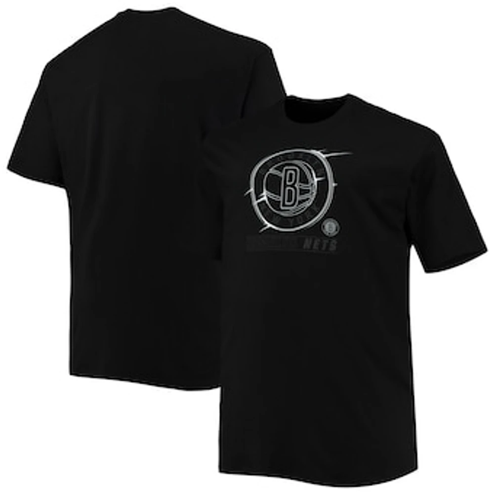 Men's Black Brooklyn Nets Big & Tall Pop T-Shirt