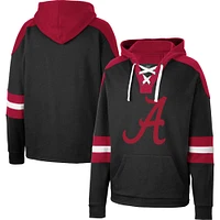 Men's Colosseum Black Alabama Crimson Tide Lace-Up 4.0 Pullover Hoodie