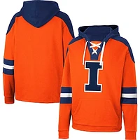 Men's Colosseum Orange Illinois Fighting Illini Lace-Up 4.0 Pullover Hoodie