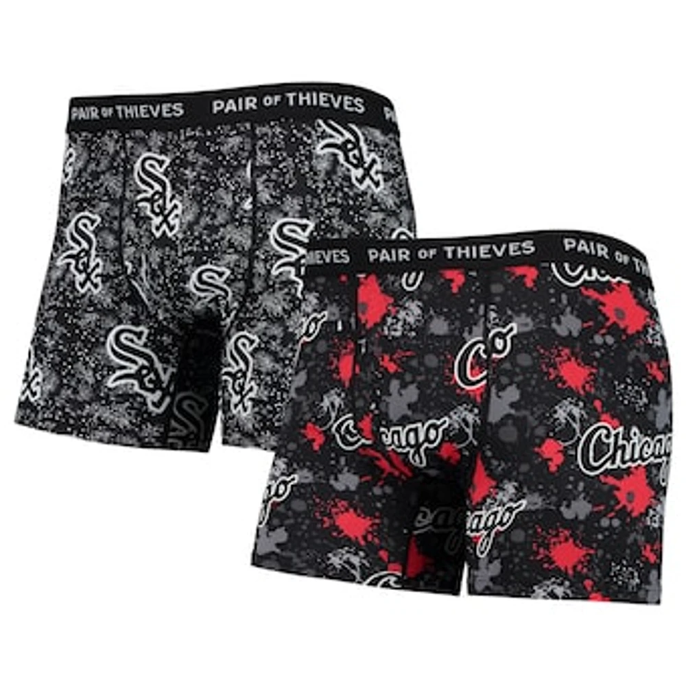 Men's Pair of Thieves Black Chicago White Sox Super Fit 2-Pack Boxer Briefs Set