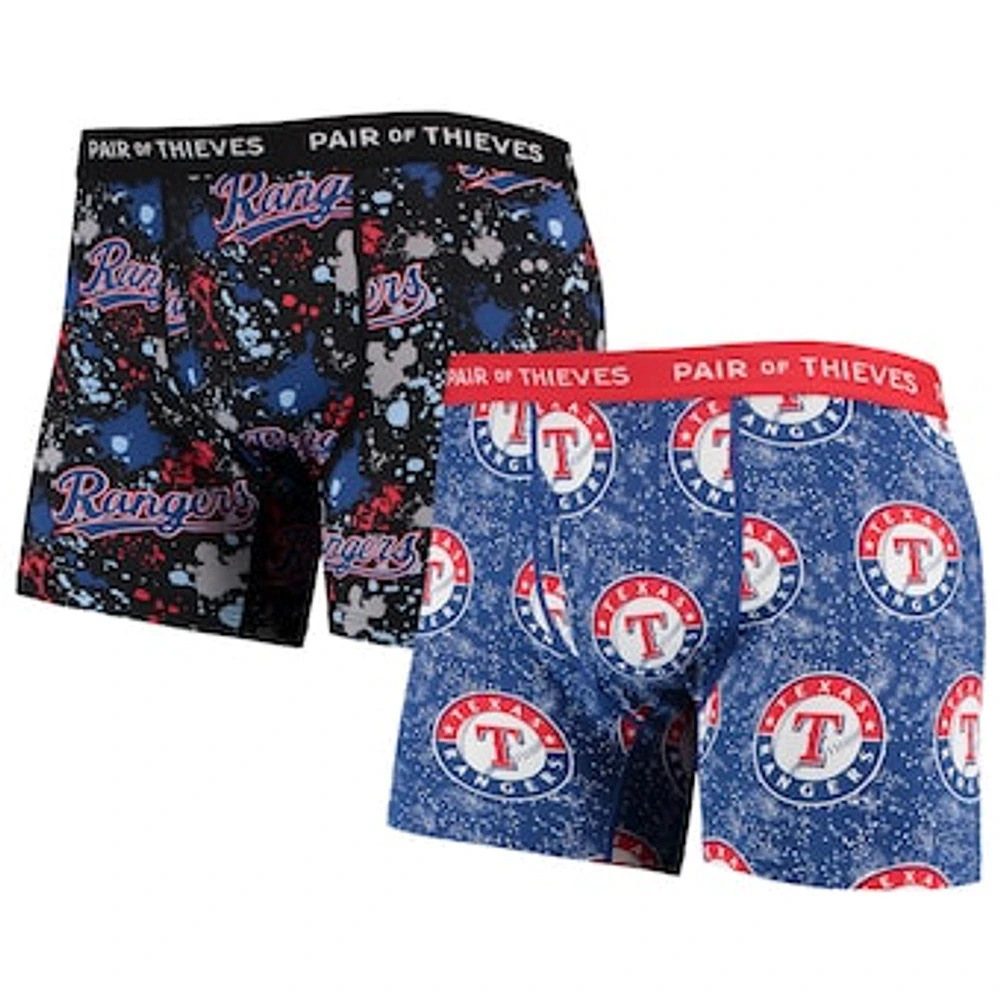 Men's Pair of Thieves Royal/Black Texas Rangers Super Fit 2-Pack Boxer Briefs Set