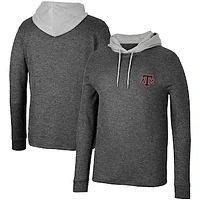 Men's Colosseum Black Texas A&M Aggies Ballot Waffle-Knit Thermal Long Sleeve Hoodie T-Shirt