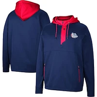 Men's Colosseum Navy Gonzaga Bulldogs Luge 3.0 Quarter-Zip Hoodie