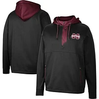 Men's Colosseum Black Mississippi State Bulldogs Luge 3.0 Quarter-Zip Hoodie