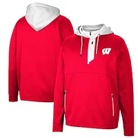 Men's Colosseum Wisconsin Badgers Luge 3.0 Quarter-Zip Hoodie