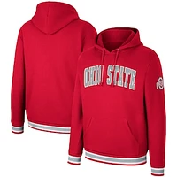 Men's Colosseum Scarlet Ohio State Buckeyes Varsity Arch Pullover Hoodie