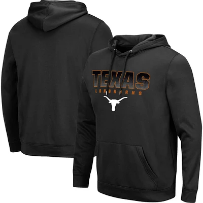 Men's Colosseum Black Texas Longhorns Blackout 3.0 Pullover Hoodie