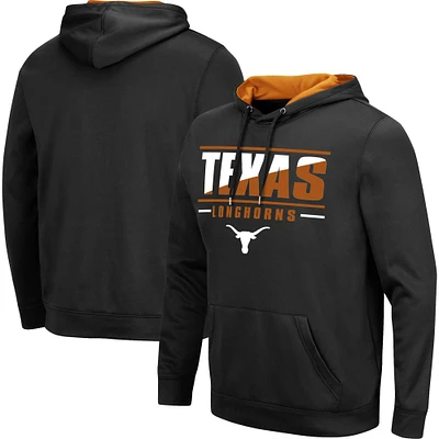 Men's Colosseum Black Texas Longhorns Slash Stack 2.0 Pullover Hoodie