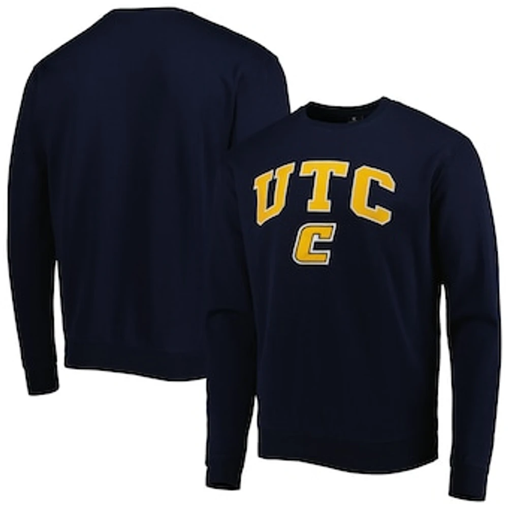 Men's Colosseum Navy Tennessee Chattanooga Mocs Arch Over Logo Pullover Sweatshirt