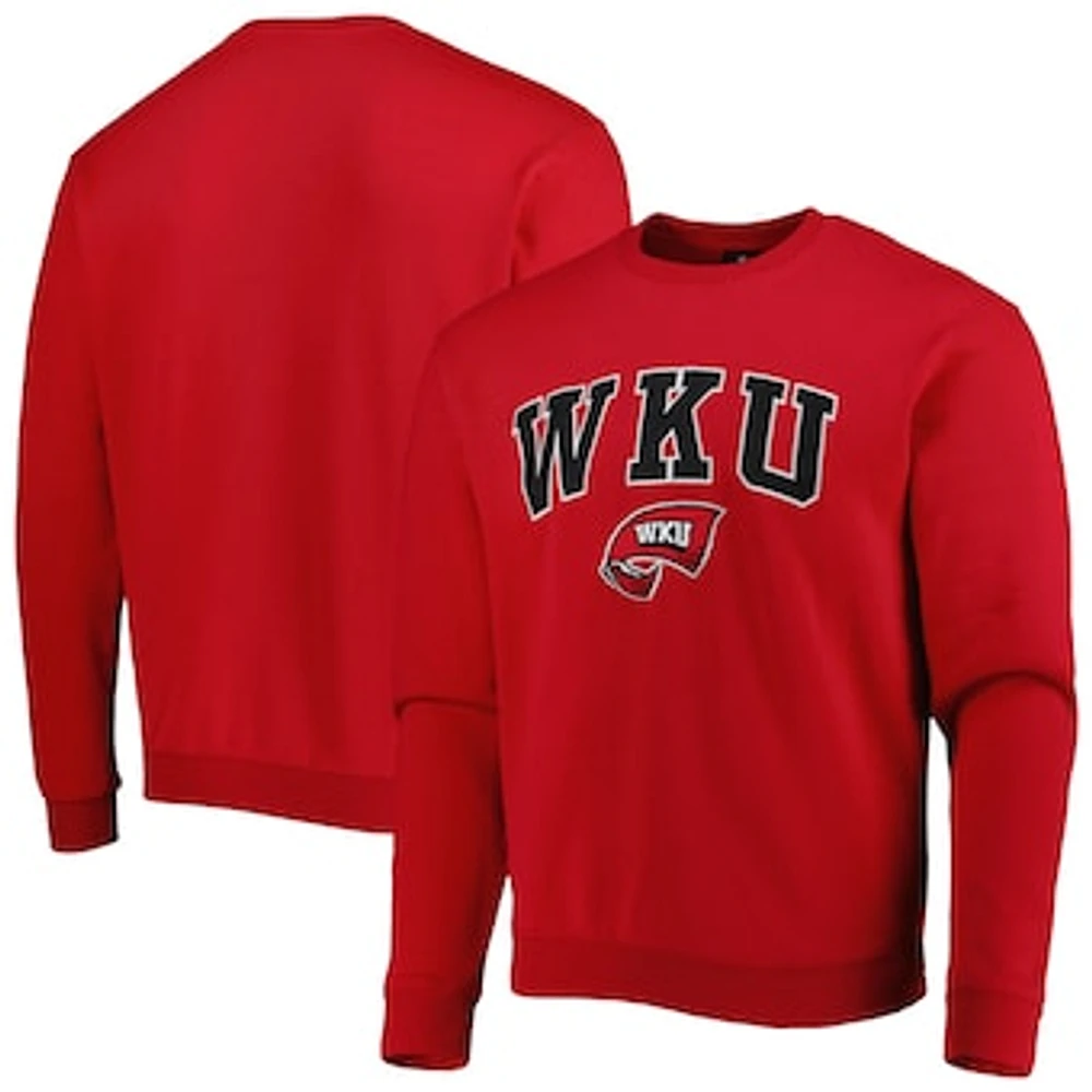 Men's Colosseum Red Western Kentucky Hilltoppers Arch Over Logo Pullover Sweatshirt