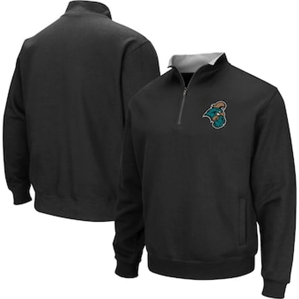 Men's Colosseum Black Coastal Carolina Chanticleers Tortugas Quarter-Zip Sweatshirt