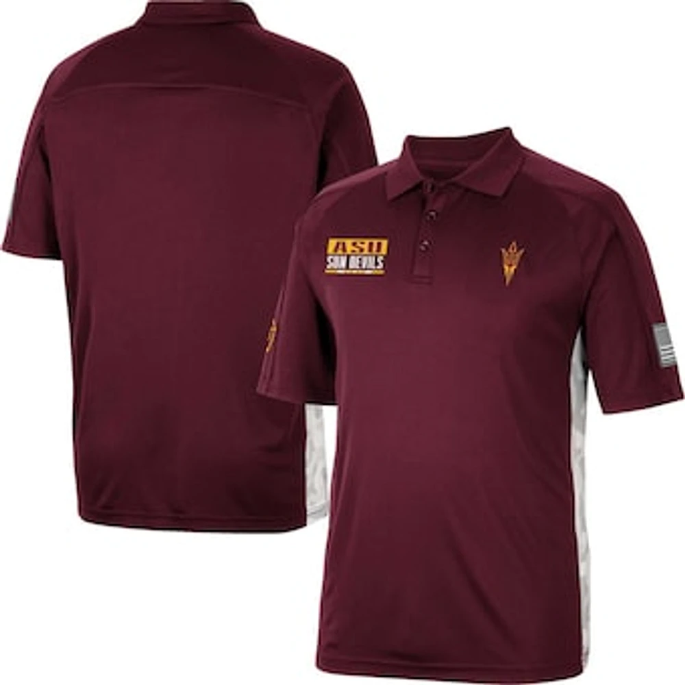 Men's Colosseum Maroon Arizona State Sun Devils OHT Military Appreciation Snow Camo Polo