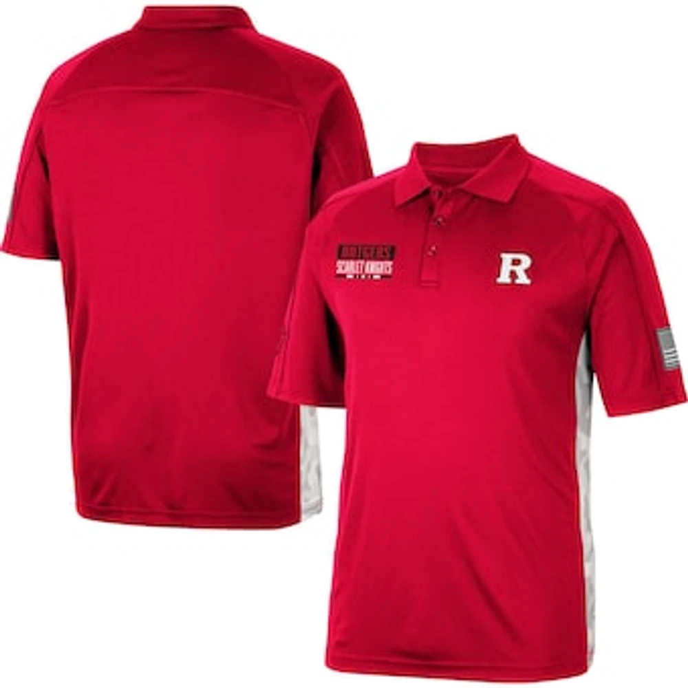 Men's Colosseum Scarlet Rutgers Scarlet Knights OHT Military Appreciation Snow Camo Polo