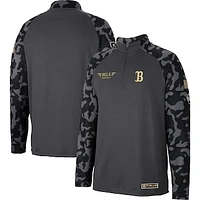 Men's Colosseum Charcoal UCLA Bruins OHT Military Appreciation Long Range Raglan Quarter-Zip Jacket