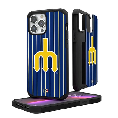 Seattle Mariners Cap Logo iPhone Pinstripe Cooperstown Design Rugged Case