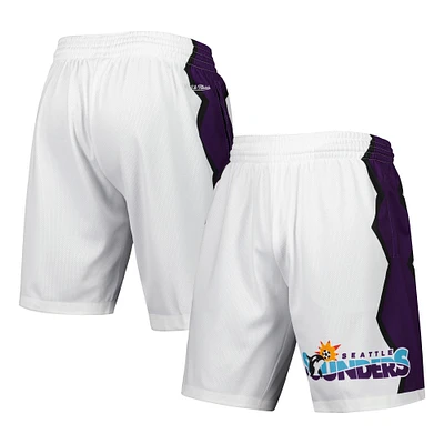 Men's Mitchell & Ness White Seattle Sounders FC Swingman Shorts