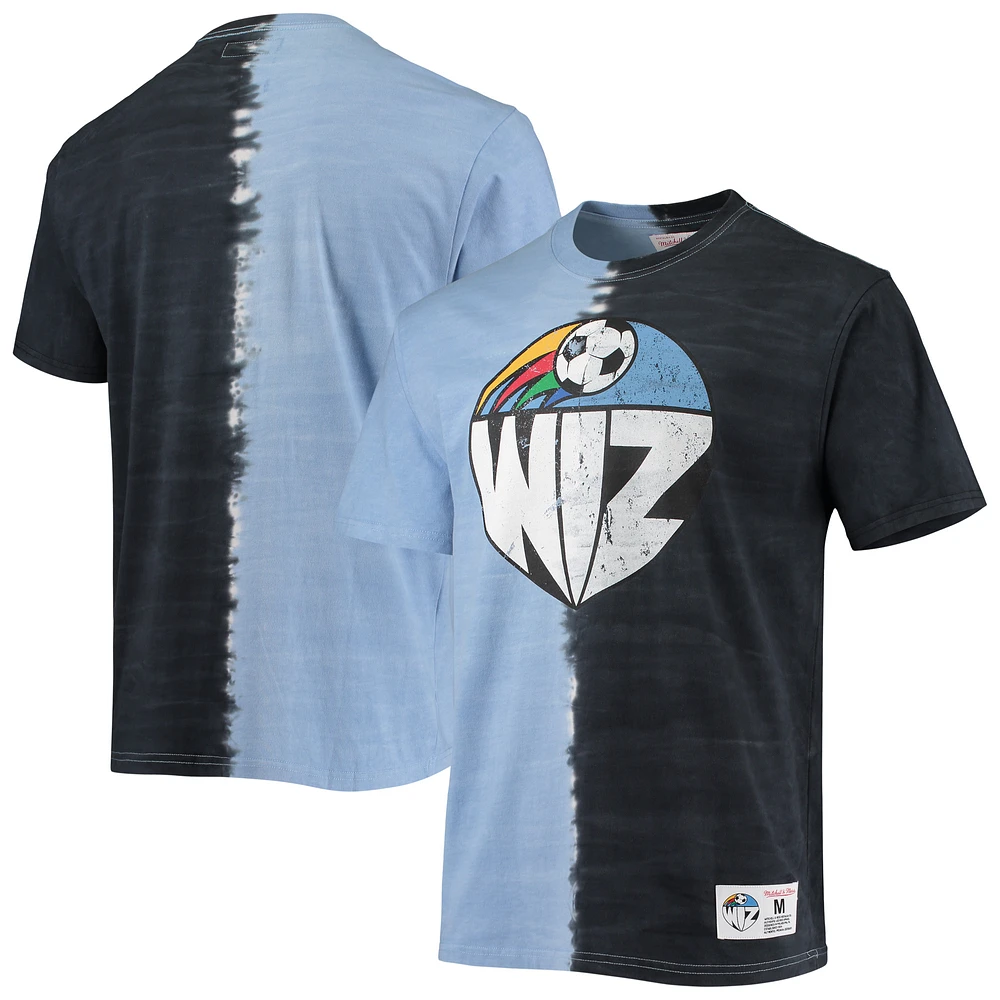 Men's Mitchell & Ness Sky Blue Kansas City Wiz Vertical Tie-Dye Top