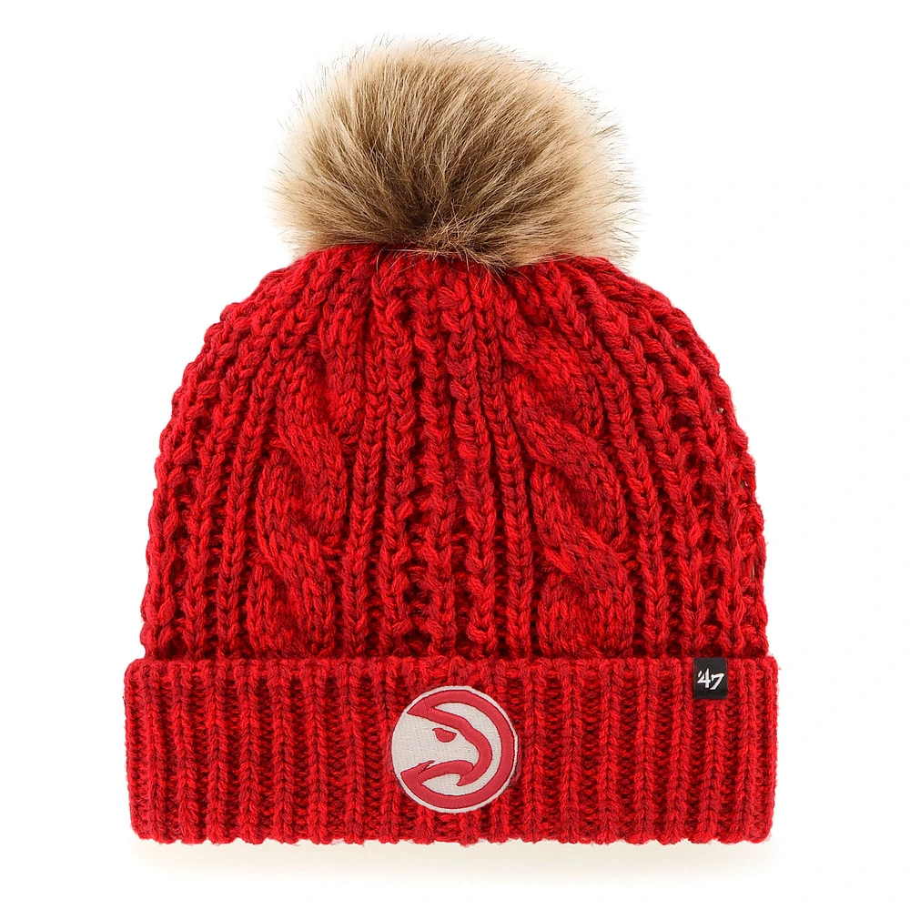 Women's '47 Red Atlanta Hawks Meeko Cuffed Knit Hat with Pom