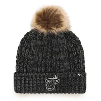 Women's '47 Black Miami Heat Meeko Cuffed Knit Hat with Pom