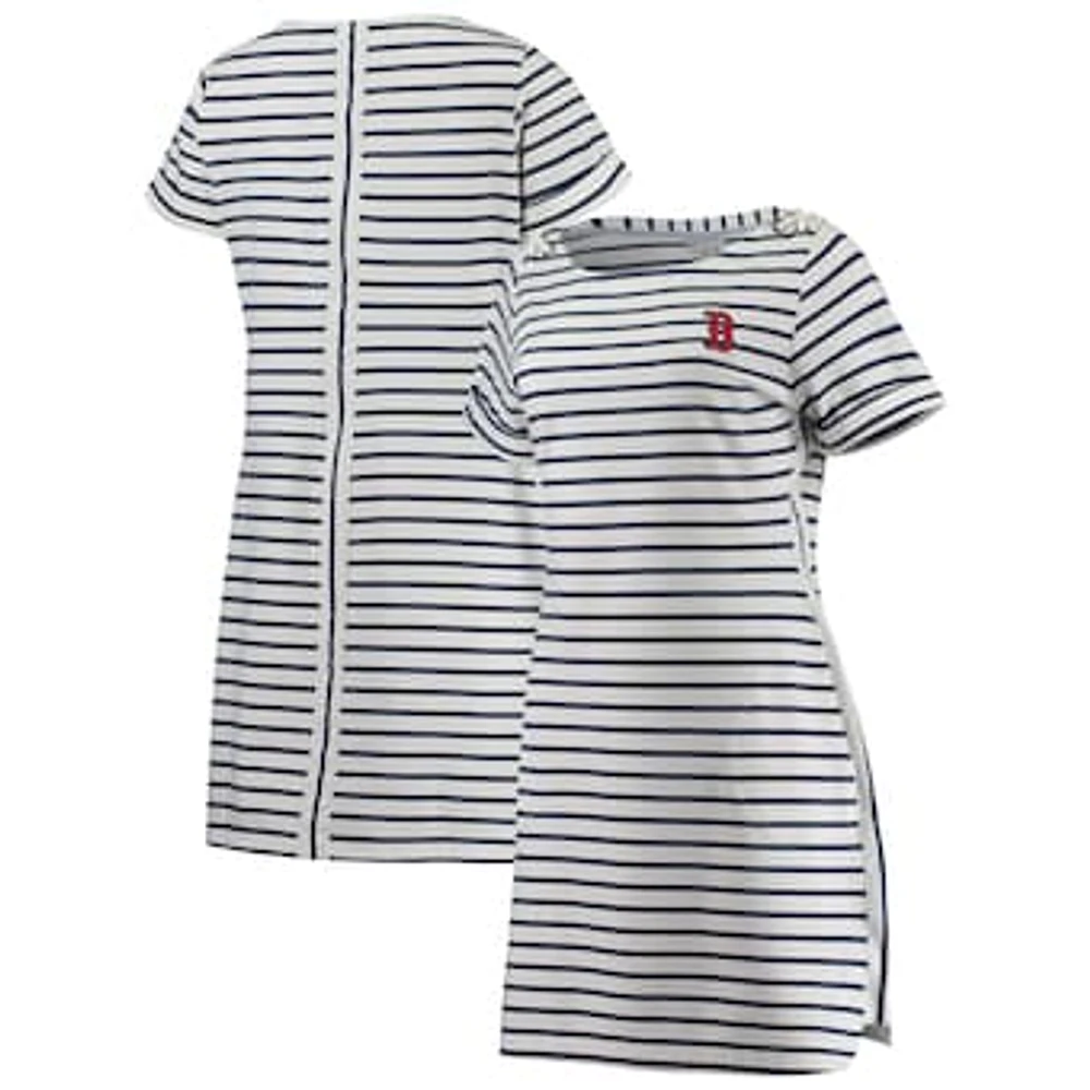 Women's Tommy Bahama White Boston Red Sox Jovanna Striped Tri-Blend Dress