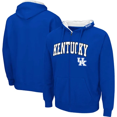 Men's Colosseum Royal Kentucky Wildcats Arch & Team Logo 3.0 Full-Zip Hoodie