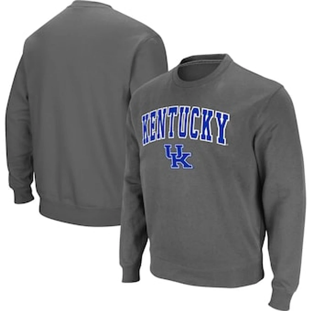 Men's Colosseum Charcoal Kentucky Wildcats Arch & Logo Pullover Sweatshirt