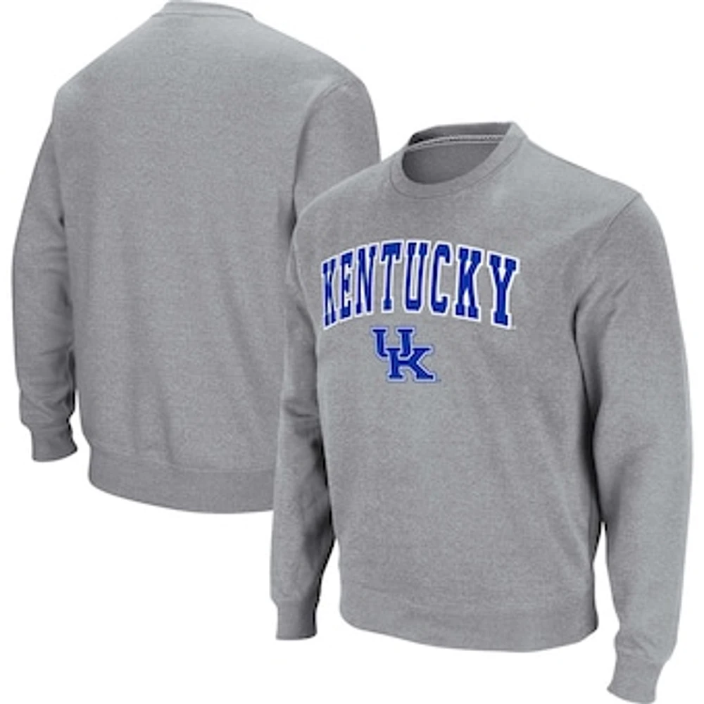 Men's Colosseum Heathered Gray Kentucky Wildcats Arch & Logo Pullover Sweatshirt