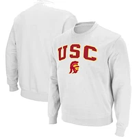 Men's Colosseum White USC Trojans Arch & Logo Pullover Sweatshirt