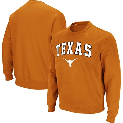 Men's Colosseum Texas Orange Longhorns Arch & Logo Pullover Sweatshirt