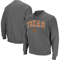 Men's Colosseum Charcoal Texas Longhorns Arch & Logo Pullover Sweatshirt