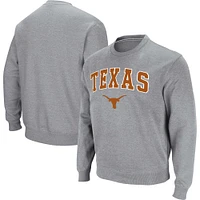 Men's Colosseum Heathered Gray Texas Longhorns Arch & Logo Pullover Sweatshirt