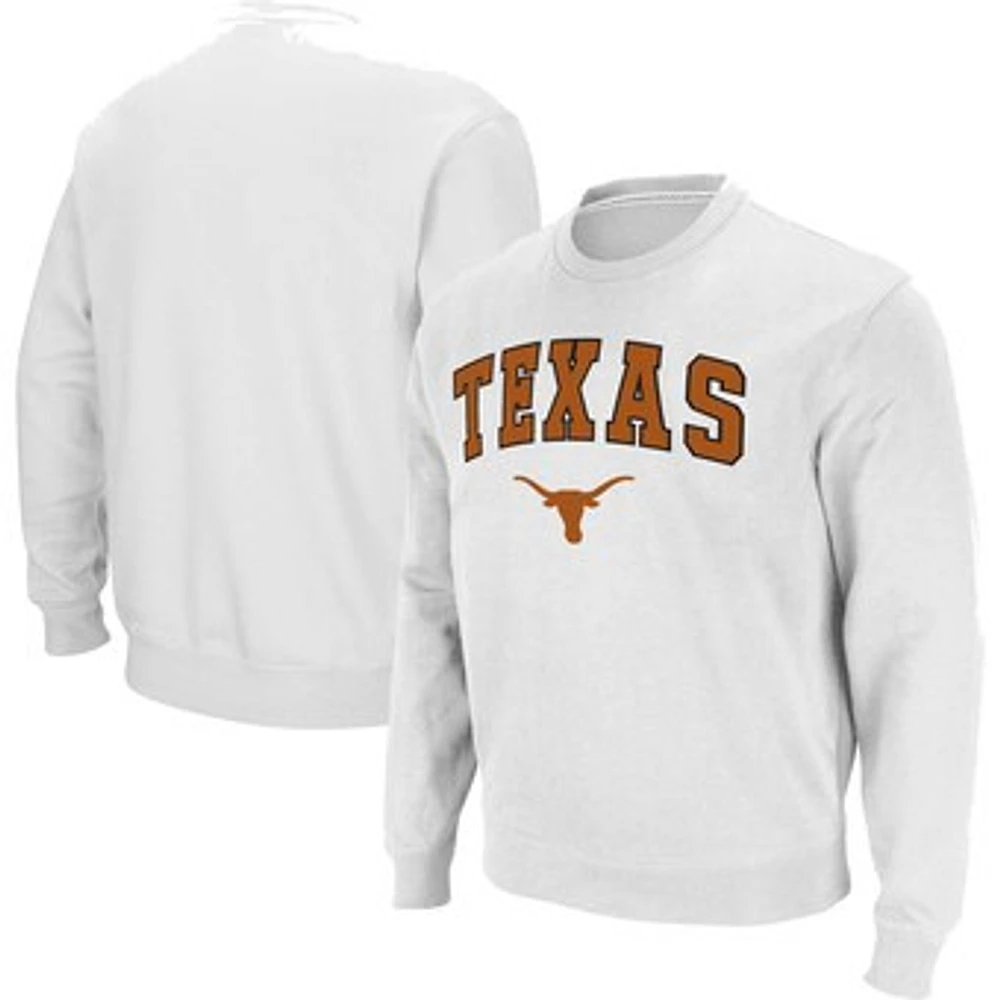 Men's Colosseum White Texas Longhorns Arch & Logo Pullover Sweatshirt